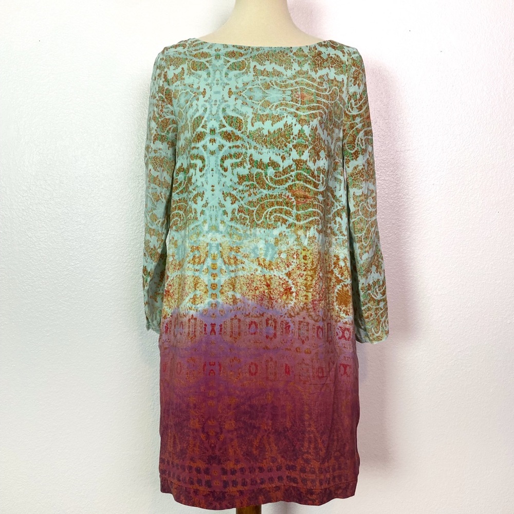Anthropologie Maeve Cleome Silk Shift Dress
